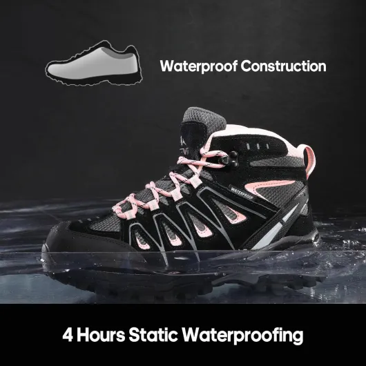 Chaussures de Randonnée Imperméables pour Femmes Bottes de Montagne Antidérapantes et Confortables 40 EU Noir Rose