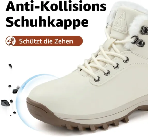 Homme Femme Bottes de Neige Hiver Randonnée Chaussures Trekking Imperméable Outdoor Boots Taille 36-48 EU 40 EU Beige Blanc