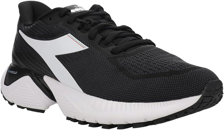 Diadora Mythos Blushield Vigore Baskets de course pour femme Argenté 42.5 EU Noir Blanc