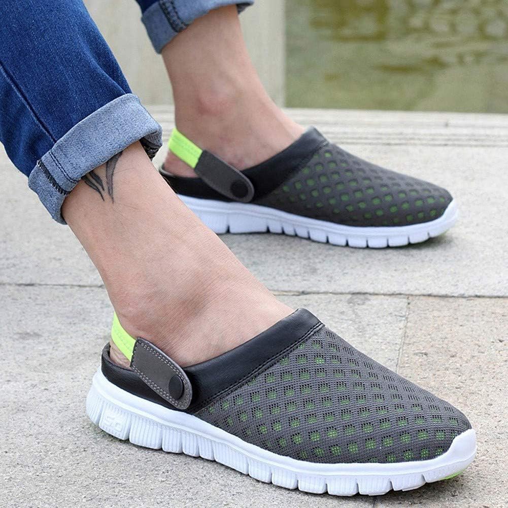 Femmes Hommes Sabots Mules Respirant Chaussures de Jardin Perforés-Sabot de Plage Sport Pantoufles Piscine Sandales D'Été Chaussures 41 EU Vert