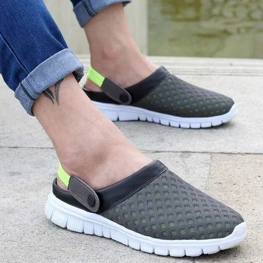 Femmes Hommes Sabots Mules Respirant Chaussures de Jardin Perforés-Sabot de Plage Sport Pantoufles Piscine Sandales D'Été Chaussures 41 EU Vert