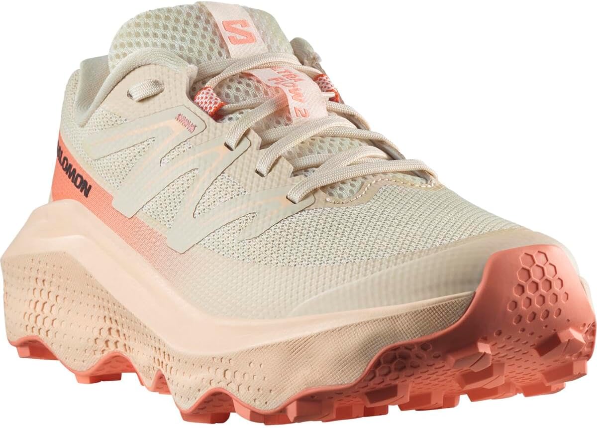 Salomon ULTRA FLOW Chaussures de randonnée, Femme 41 1/3 EU V2 Almond Milk Tender Peach Fusion Coral